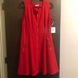 💥RED Calvin Klein Fit-N-Flare Dress💥